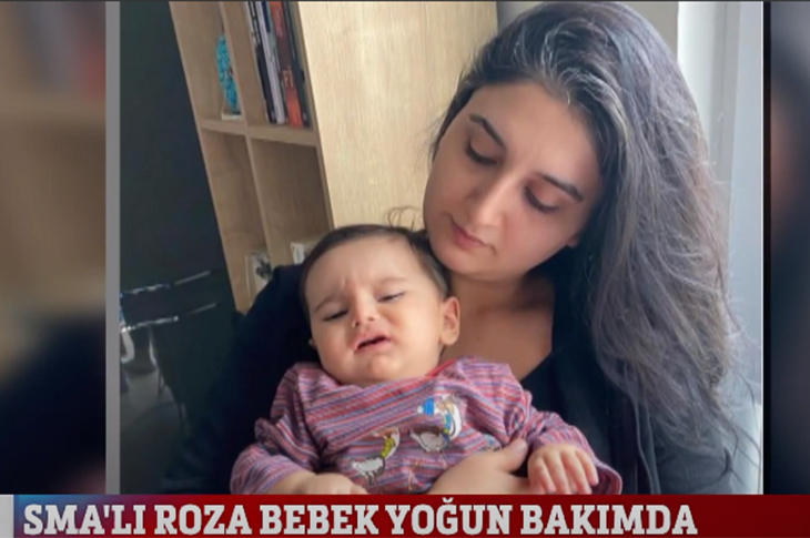 SMA hastası Roza bebek annesinin kucağında