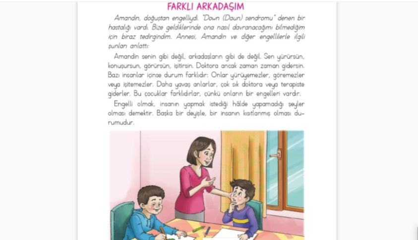 Türkçe Ders Kitabında Engelliler İçin Kullanılan Sözler Tepki Çekti
