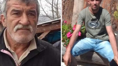 Fotoğrafın solunda engelli kızına şiddet uygulayan baba, solunda ise babasını vuran oğlu yüzü flu şekilde verilmiş.