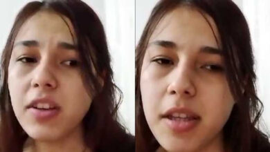 Görme engelli Nisanur Halıcı, yüzü önden gözükecek şekilde iki fotoğrafı yan yana birleştirilmiş.