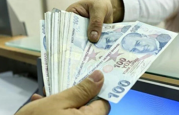Fotoğrafta, iki kişinin sadece kolları var. Beyaz renkli gömlek benzeri bir şey giymiş olan kişi 100 TL'den oluşan kağıt paraları açık bir şekilde karşı tarafa uzatıyor. Karşı taraftaki kişi paranın diğer ucundan tutuyor.