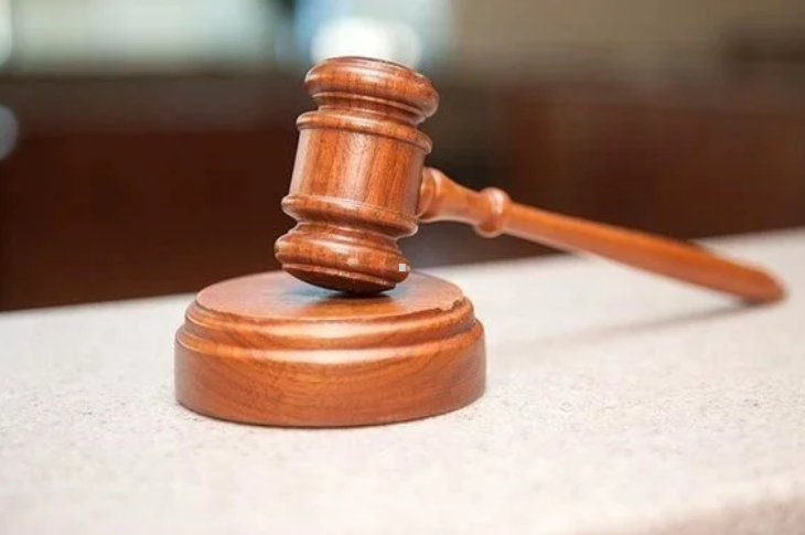 Bu görselde, genellikle mahkeme salonlarında kullanılan ahşap bir hakim tokmağı yer alıyor. Tokmak, yuvarlak bir baş ve sap kısmından oluşuyor. Genellikle adalet, hukuk ve mahkeme süreçleriyle ilişkilendirilen bu obje, ahşap bir yüzeye dayanmış şekilde fotoğraflanmış.