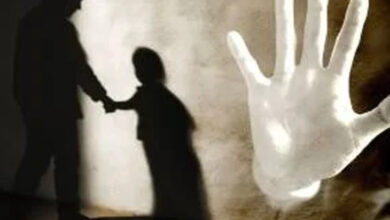 Görselde duvara yansıyan bir bölgede bir çocuk ve yetişkin var. Yetişkin olan kişi çocuğun elinden tutuyor. Görselin sağ tarafında ise yüzü gözükmeyen bir çocuğun elini kaldırarak parmakları açık bir şekilde fotoğrafı var.