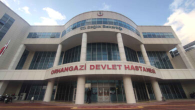 Orhangazi Devlet Hastanesi girişi.
