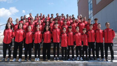 Avrupa Poomsae Şampiyonası'na katılan milli sporcular.