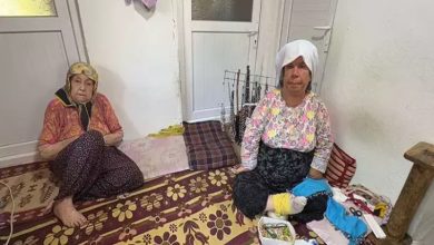 Görselde, sade döşenmiş bir odada yerde oturan iki kadın görülüyor. Solda yaşlı bir kadın, sağda ise başında beyaz örtü olan, engelli olduğu anlaşılan orta yaşlı bir kadın yer almakta. Sağdaki kadın el işi ürünler (boncuk kolyeler, kumaş parçaları) yapıyor gibi görünüyor. Arka planda ise kapılar ve askılığa asılmış takılar yer almakta.