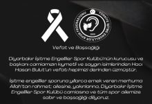 Türkiye İşitme Engelliler Spor Federasyonu tarafından yayımlanan taziye mesajı.