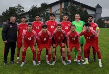 U23 İşitme Engelliler Futbol Milli Takımı sahada.