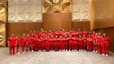 Atletizm, Masa Tenisi, Tenis ve Cimnastik branşında mücadele eden özel milli sporcular ve teknik kafile büyük bir salonda topluca yer alıyor.
